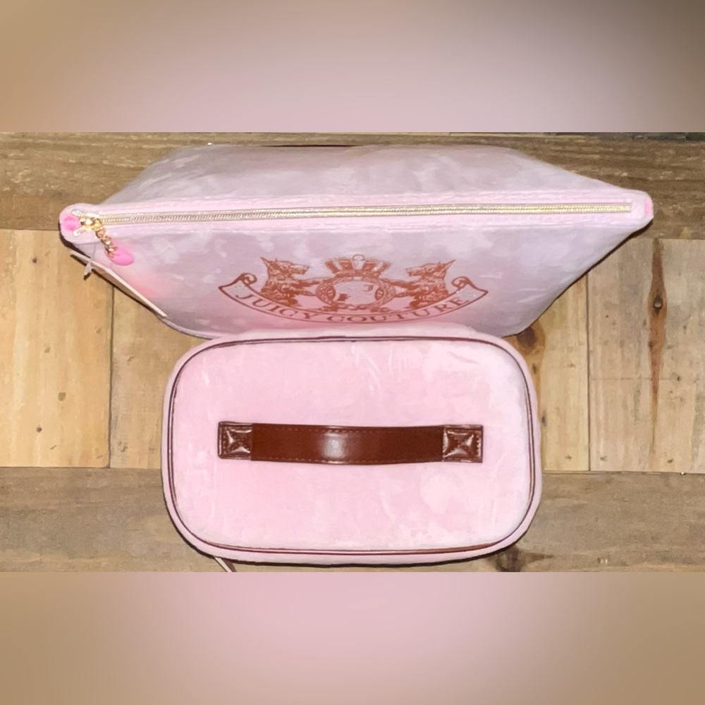 Juicy Couture Pink & Brown Matching Travel Bag Set of 2. - Picture 14 of 16